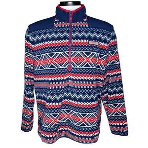 Vineyard Vines Shep Shirt Fair Isle Fleece sz XL * Red White & Blue Patriotic